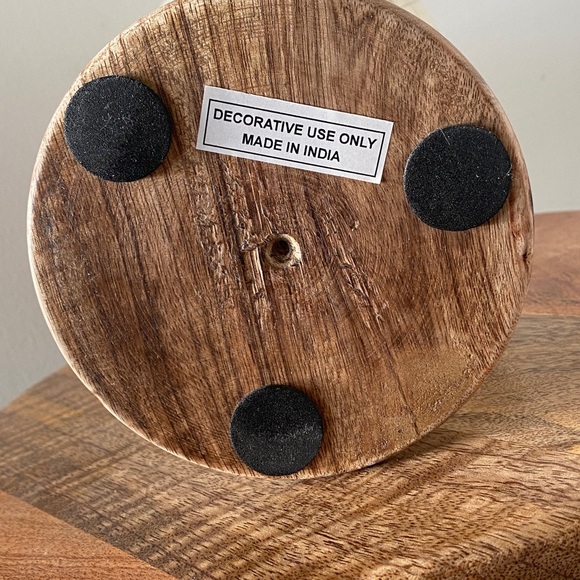 Chic Light Finish Globe on Wood Stand - Picture 8 of 8